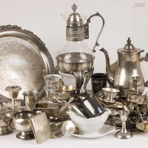 Large lot of various silver-plated objects