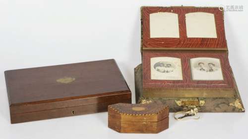 A lot comprising (2) various cases, together with a photo al...
