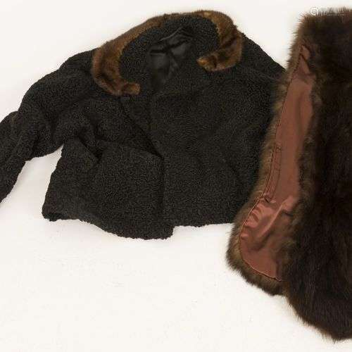 A lot comprised of (2) various fur clothing items, jacket an...