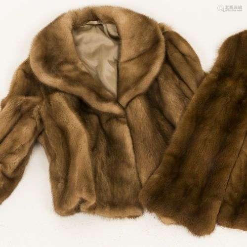 A lot comprised of (2) clothing pieces of fox fur, jacket an...