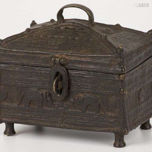 A tribal bronze storage casket/ box, Benin, Nigeria, mid. 20...