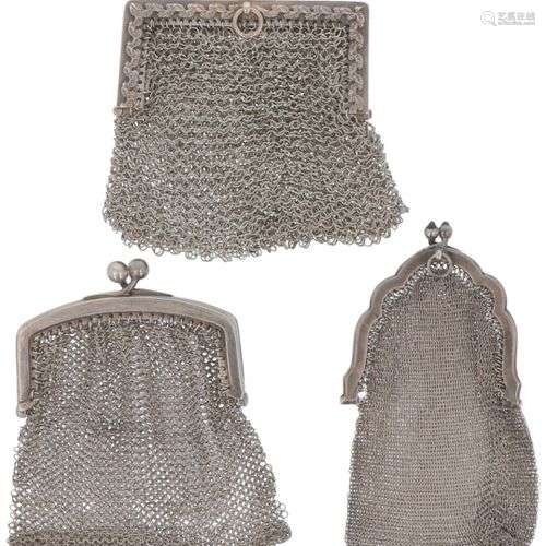 (3) Piece lot of silver bracket purses.