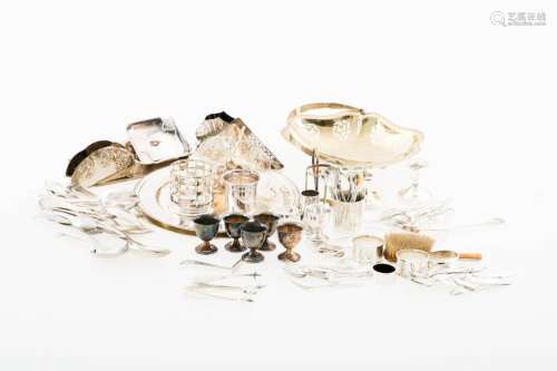 A lot of various silver-plated items, 20th century.