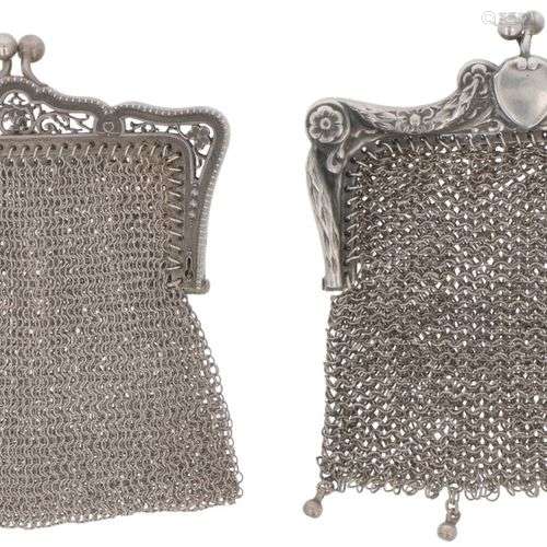 (2) piece lot of silver bracket purses.