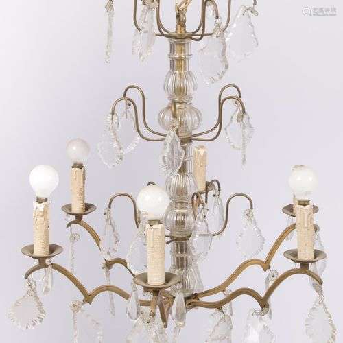 A sixlight Louis XV-style chandelier/ceiling, 20th century.