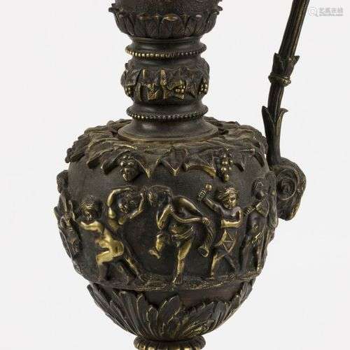 A ZAMAC decorative vase with decorative motifs in relief, It...