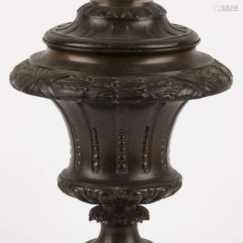 A bronze decorative vase with lid, France, late 19th century...