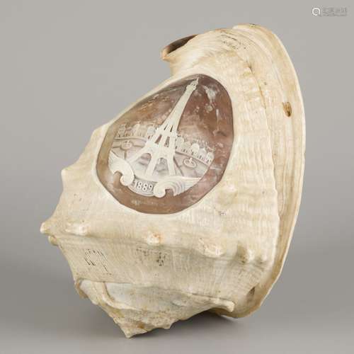 A 19th C. shell camee celebrating the World Exhibition of 18...