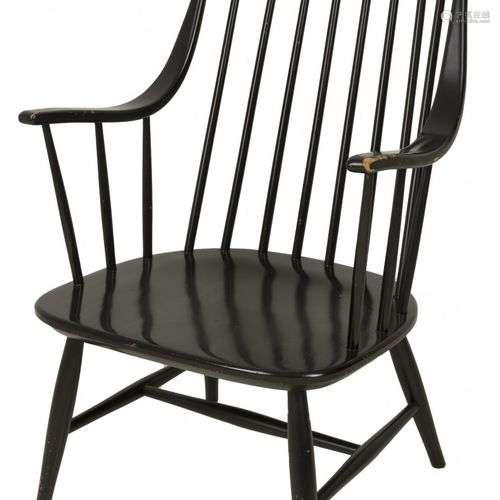 A black painted wood Scandinavian design 