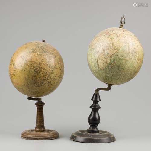 A lot comprising (2) terrestial globes.