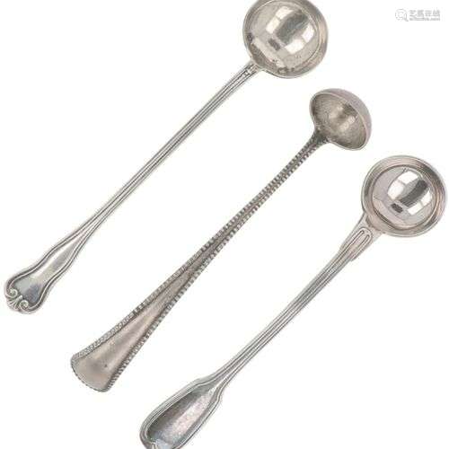 (3) piece lot of mustard spoons silver.
