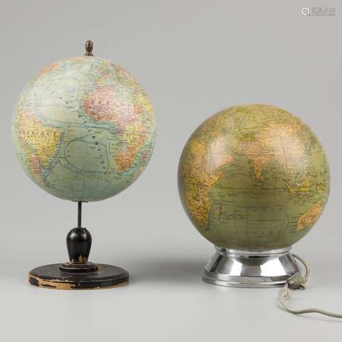 A lot comprising (2) terrestial globes.