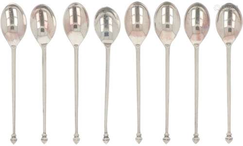 (8) piece set of silver mocha spoons.