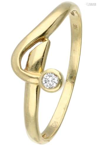 14K. Yellow gold ring set with approx. 0.03 ct. diamond.