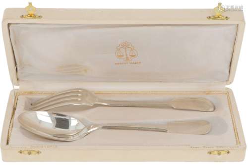(2) piece cutlery set Christofle silver.