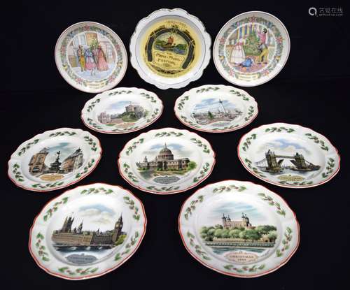 A collection of 1980s Wedgwood Christmas themed plates, toge...