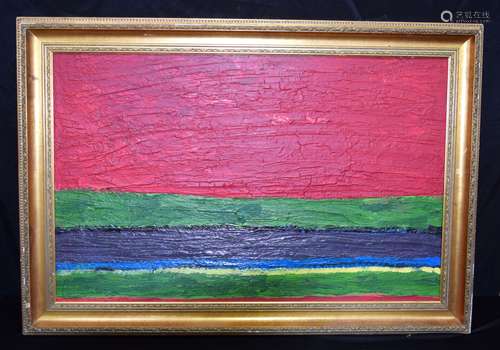 A large framed oil on board in the manner of Mark Rothko. 57...