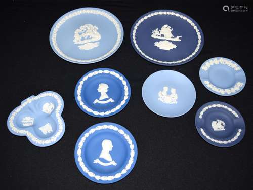 A collection of Wedgwood Jasperware; dishes, plates, etc. 17...