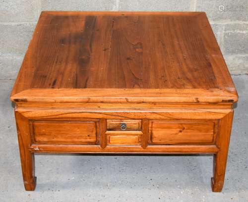 A Ragistani low wooden 6 drawer table 50 x 89 x 89cm.