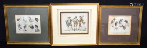 A collection of coloured etchings military and fashion relat...