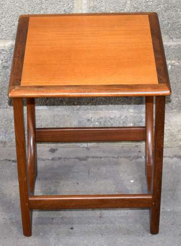 A small retro wooden side table probably Danish. 46 x 42 x 3...