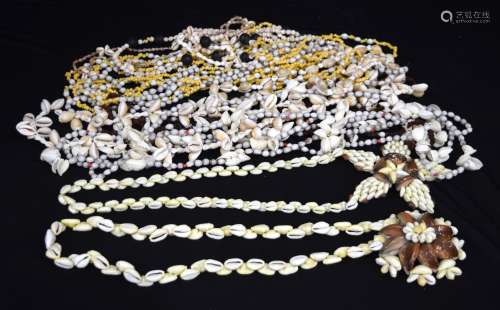 A collection of shell necklaces various lengths longest 114c...