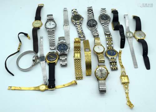 A collection of watches including Seiko 5 auto, Avia De lux ...