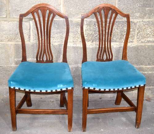 A pair of George III ash dining chairs 95 x 49 x 40cm. (2).