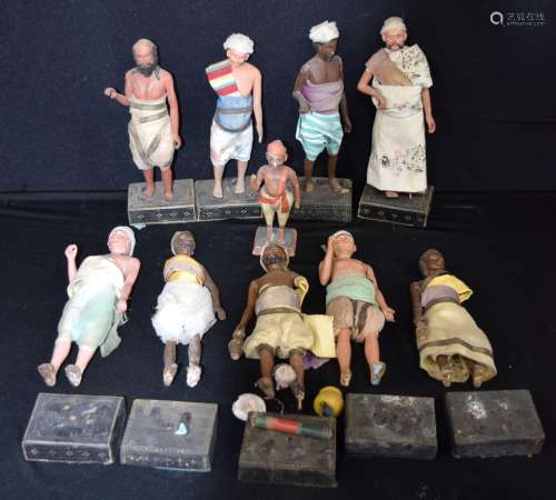 A collection of Indian terracotta Company school figures wit...