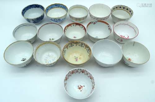 A collection of English 18th Century tea bowls . (16).