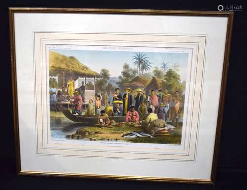 A framed antique lithographic print by L Delaporte of a Sout...