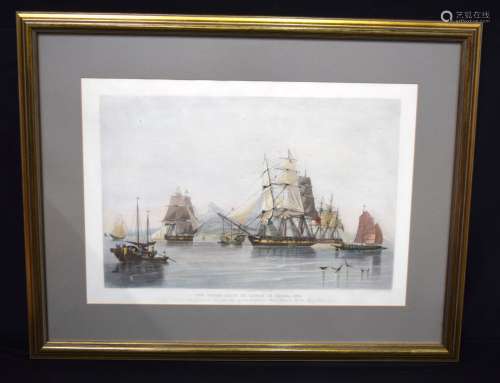 A 19th Century coloured engraving by W J Huggins of Opium sh...