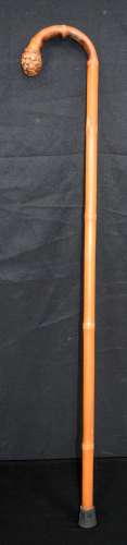 A bamboo walking cane 92cm.