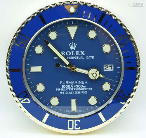 A contemporary Rolex dealership clock 34cm