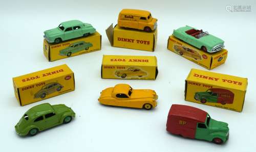 A collection of boxed Dinky model cars and commercials . (5)