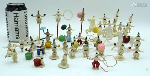 A collection of vintage plastic circus figures largest 7.5 x...