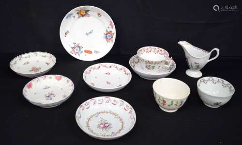 A collection of 18th Century porcelain tea ware. Largest 18c...