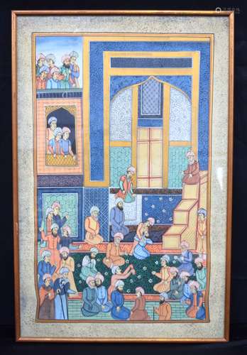 A framed Indian watercolour . 68 x 43cm.