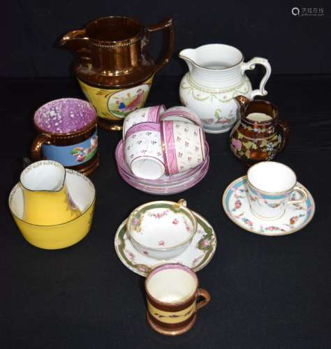 Collection of English and continental ceramics jugs, cups et...