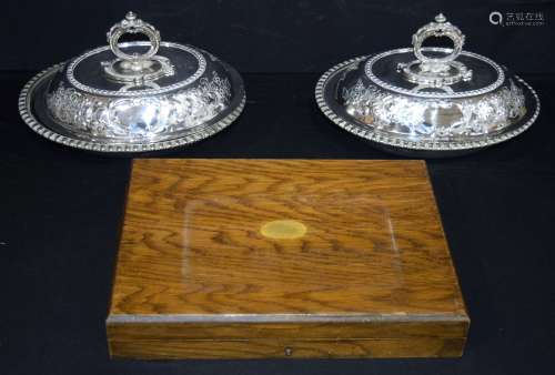 A boxed Charles James Allen & Sydney Darwin silver plated cu...