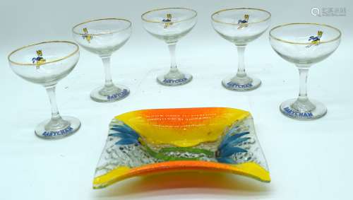 A collection of vintage Babycham glasses, together with a co...