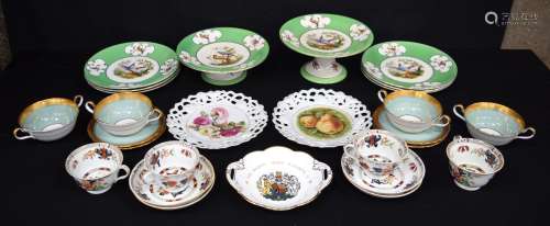 A collection of ceramics Aynsley , Allertons , cake stands, ...