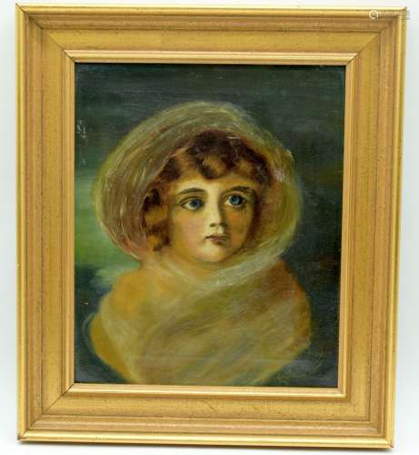 A 19th century framed oil on canvas of a young female signed...