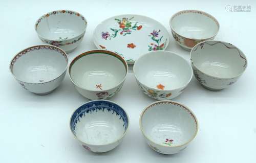 A collection of 18th century Tea ware 13cm (9).