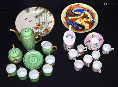 A Continental tea set together with a Chinese set and two Ja...