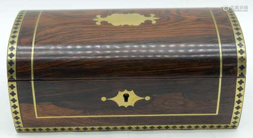 A stunning early 19th Century rosewood box with campaign bra...
