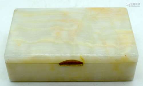 An Art Deco white onyx box by George Betjeman C1920. 5 x 17c...