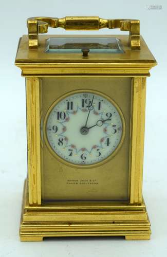 An Arthur Jack Paris & Cheltenham carriage clock 13cm.