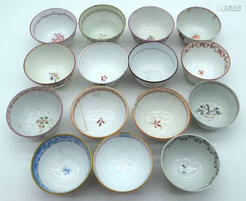 A collection of English 18th Century tea bowls . (15).