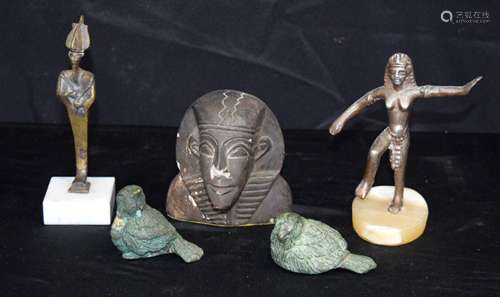 A miscellaneous collection of bronze Egyptian figures, bronz...